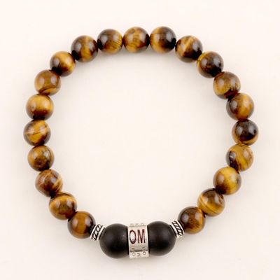 Alternate image for Tigers Eye and Onyx Unity Bracelet with Sterling Accents Meditate Together