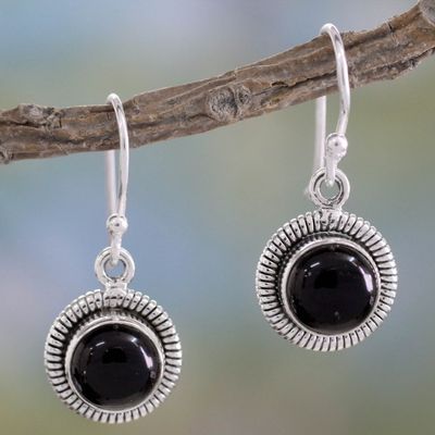 Alternate image for Fair Trade Sterling Silver and Onyx Earrings Universal