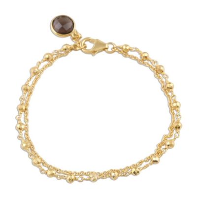 Alternate image for 18k Gold Plated Beaded Charm Bracelet Golden Power