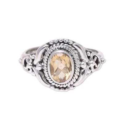 Alternate image for Traditional Citrine Cocktail Ring from India Traditional Romantic