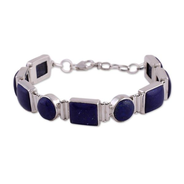Alternate image for Sterling Silver Lapis Lazuli Bracelet Indian Jewelry Connected