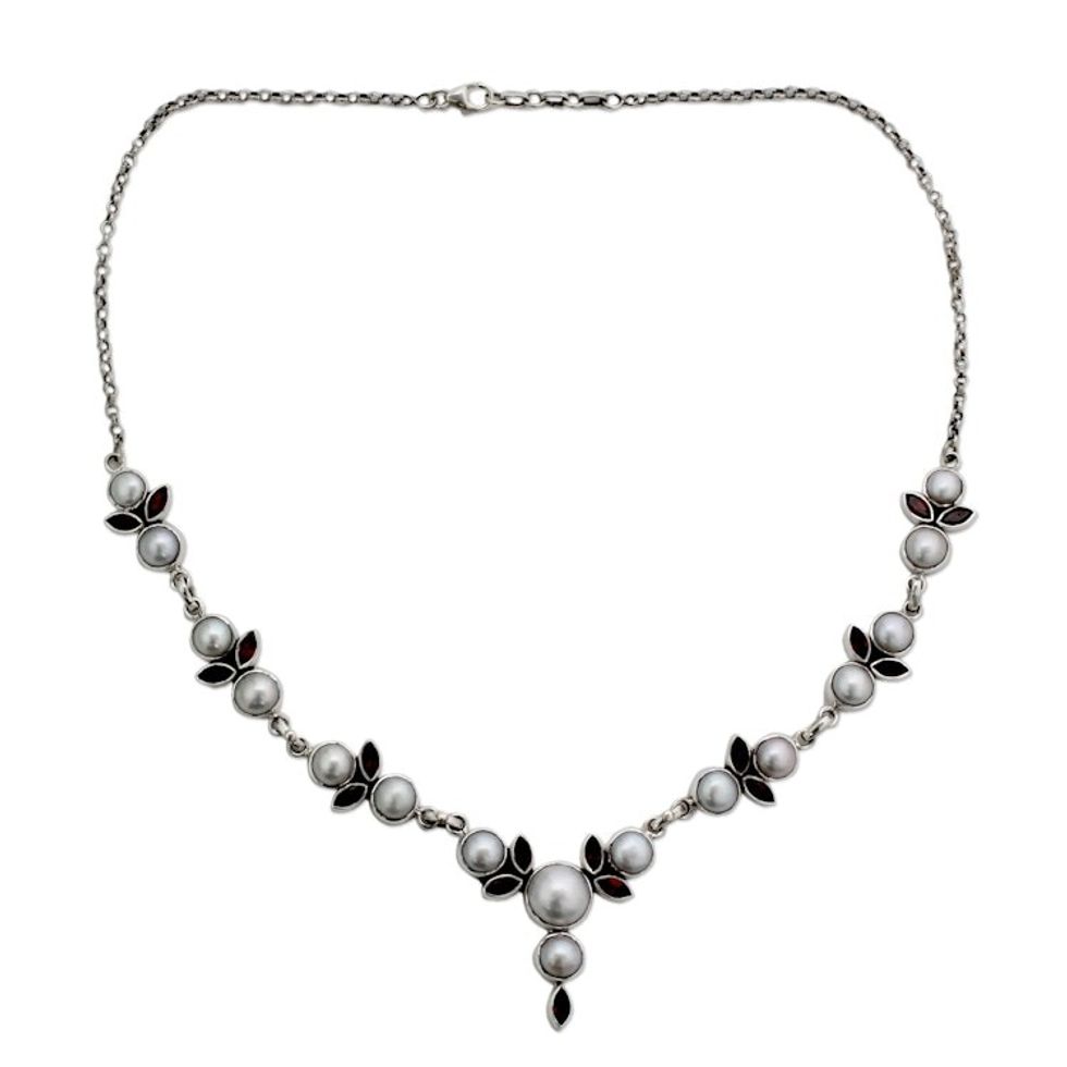 Pearl and Garnet Necklace 'Princess of Mumbai'