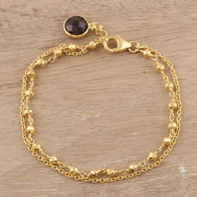 Alternate image for 18k Gold Plated Beaded Charm Bracelet Golden Power