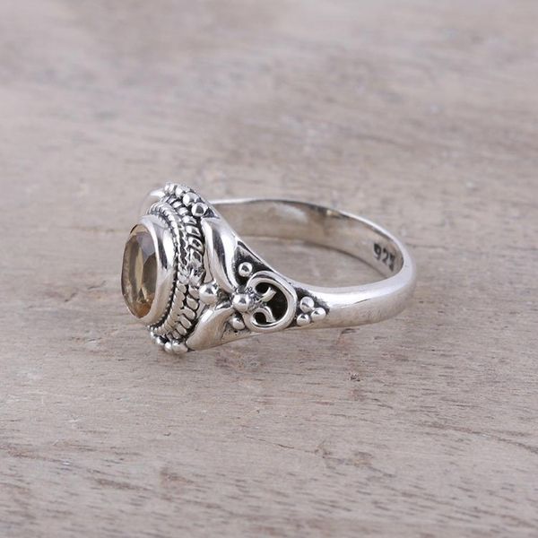 Alternate image for Traditional Citrine Cocktail Ring from India Traditional Romantic