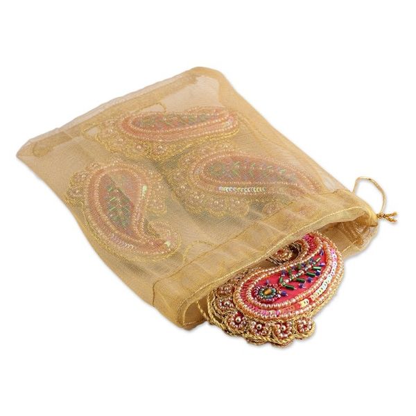 Alternate image for Set of Four Beaded Paisley Ornaments from India Brilliant Paisleys