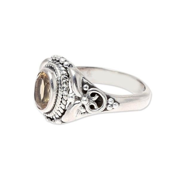 Alternate image for Traditional Citrine Cocktail Ring from India Traditional Romantic