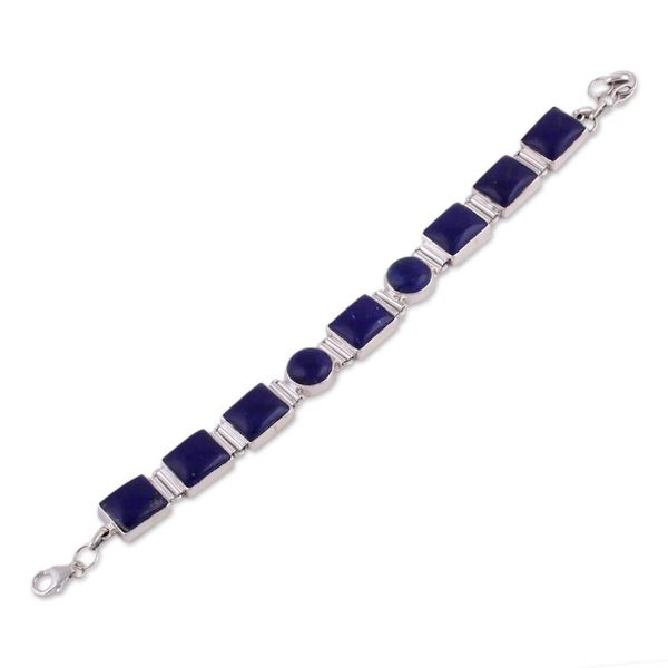 Alternate image for Sterling Silver Lapis Lazuli Bracelet Indian Jewelry Connected