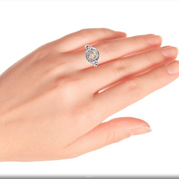 Alternate image for Traditional Citrine Cocktail Ring from India Traditional Romantic