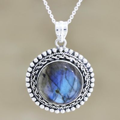 Alternate image for Hand Crafted Labradorite and Sterling Silver Necklace Dusk Falls