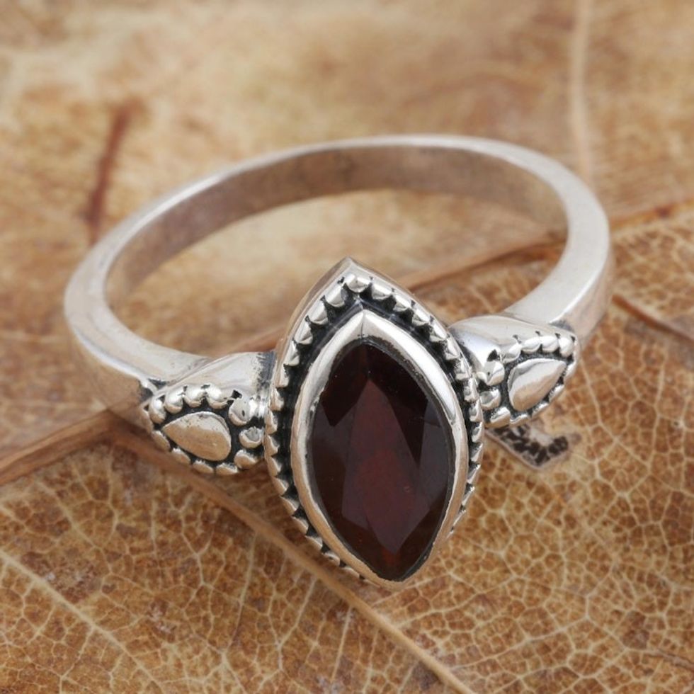 Marquise Cut Garnet Cocktail Ring 'Crimson Rawa'