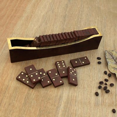 Alternate image for Beech Wood Classic Domino Set with Mango Wood Holder Classic Entertainment