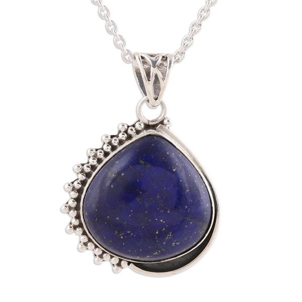 Alternate image for 925 Sterling Silver Blue Lapis Lazuli Pendant Necklace Blue Daydream