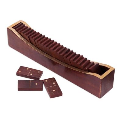 Alternate image for Beech Wood Classic Domino Set with Mango Wood Holder Classic Entertainment