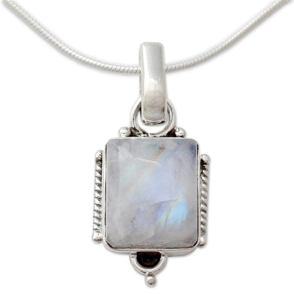 Alternate image for Moonstone pendant necklace Rainbow Light