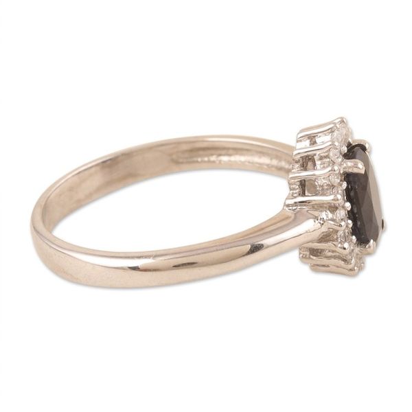 Alternate image for Hand Crafted Rhodium-Plated Blue Sapphire Cocktail Ring Crown of Destiny