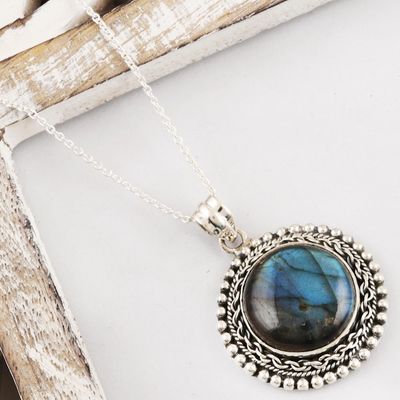 Alternate image for Hand Crafted Labradorite and Sterling Silver Necklace Dusk Falls