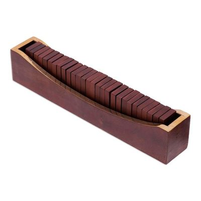 Alternate image for Beech Wood Classic Domino Set with Mango Wood Holder Classic Entertainment