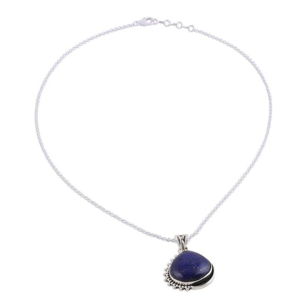 Alternate image for 925 Sterling Silver Blue Lapis Lazuli Pendant Necklace Blue Daydream