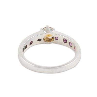 Alternate image for Indian Citrine and Ruby Solitaire Ring Shimmering Union in Yellow