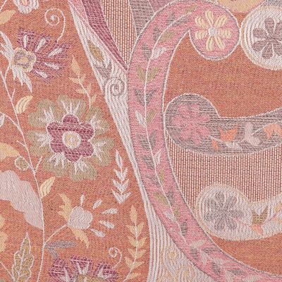 Alternate image for Paisley and Floral Jacquard Woven Shawl in Melon and Rose Floral Paisley