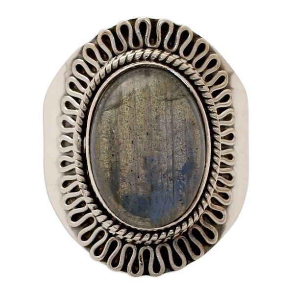 Alternate image for Artisan Made Labradorite and Sterling Cocktail RIng Regal Infinity