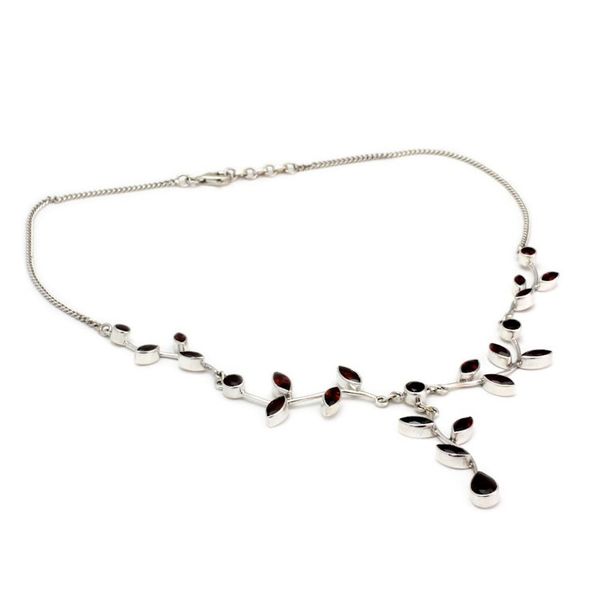 Alternate image for Fair Trade Womens Garnet and Sterling Silver Y Necklace  Parwatis Passion