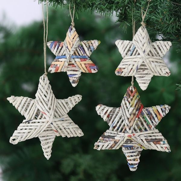 Alternate image for Eco-Friendly Paper Holiday Ornaments Set of 4 Starry Celebration