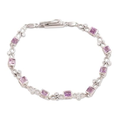 Alternate image for Amethyst and Sterling Silver Figure Eight Link Bracelet Beauty to Infinity