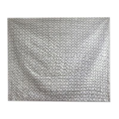 Alternate image for Grey and White Block Print Quilt and Pillow Covers 3 Pc Misty Morning
