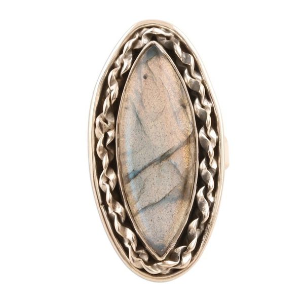 Alternate image for Sterling Silver and Labradorite Cocktail Ring Fascinating Flair