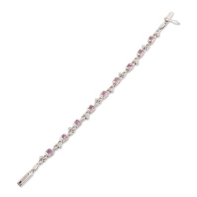 Alternate image for Amethyst and Sterling Silver Figure Eight Link Bracelet Beauty to Infinity