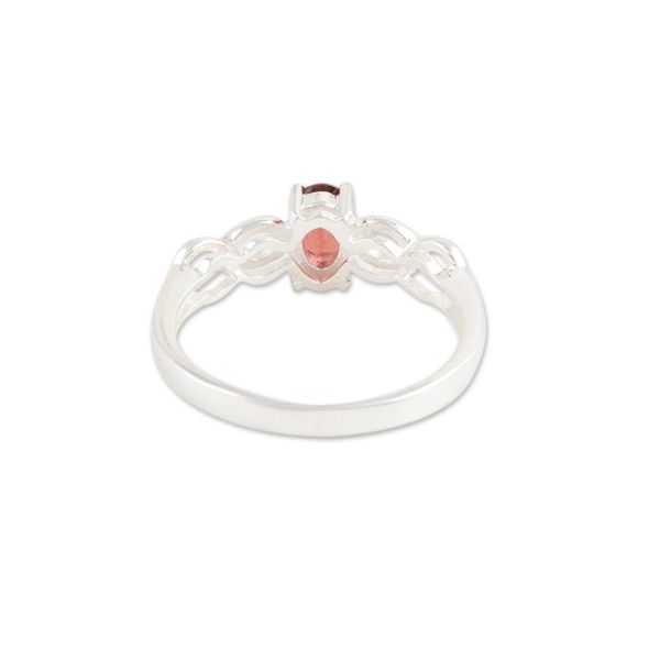Alternate image for Sterling Silver Ring with Garnet Stone and Infinity Motif Infinity in Red