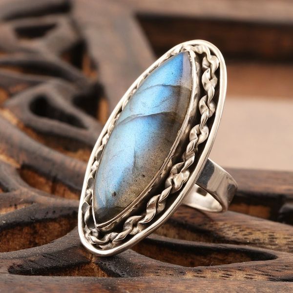 Alternate image for Sterling Silver and Labradorite Cocktail Ring Fascinating Flair