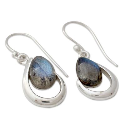 Alternate image for India Labradorite and Silver Handcrafted Earrings Sublime Symmetry
