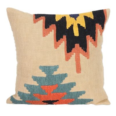 Alternate image for Cotton Cushion Covers with Tufted Embroidery Pair Geometric Heights