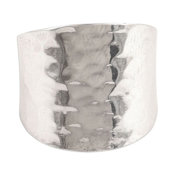 Alternate image for Artisan Crafted Sterling Silver Band Ring from India Far Future