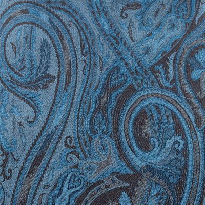 Alternate image for Paisley and Leafy Cerulean and Redwood Silk Scarf from India Ocean Paisley Facets