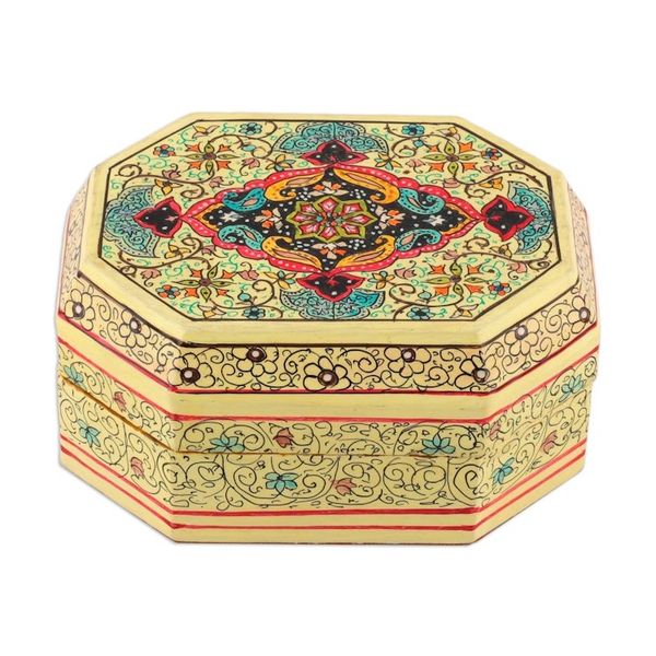 Alternate image for Small Hand Painted Jewelry or Trinket Box from India Persian Shield
