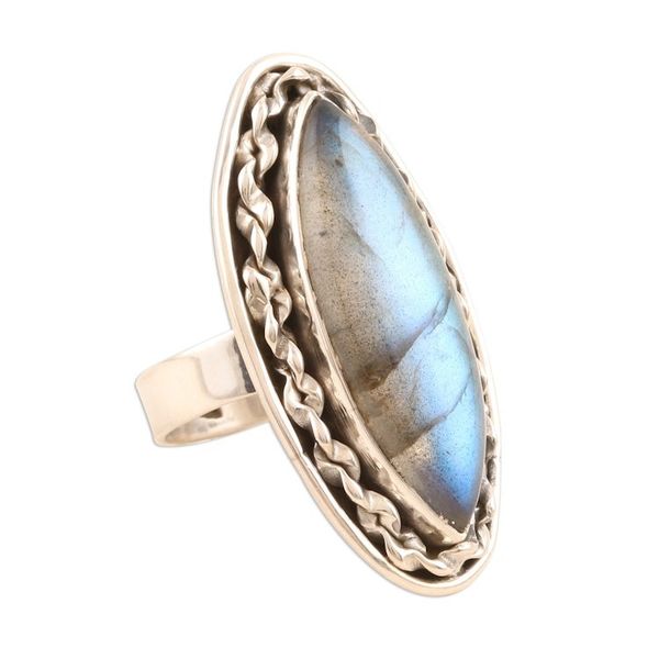 Alternate image for Sterling Silver and Labradorite Cocktail Ring Fascinating Flair
