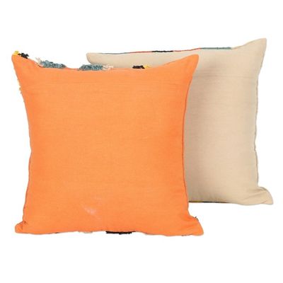 Alternate image for Cotton Cushion Covers with Tufted Embroidery Pair Geometric Heights