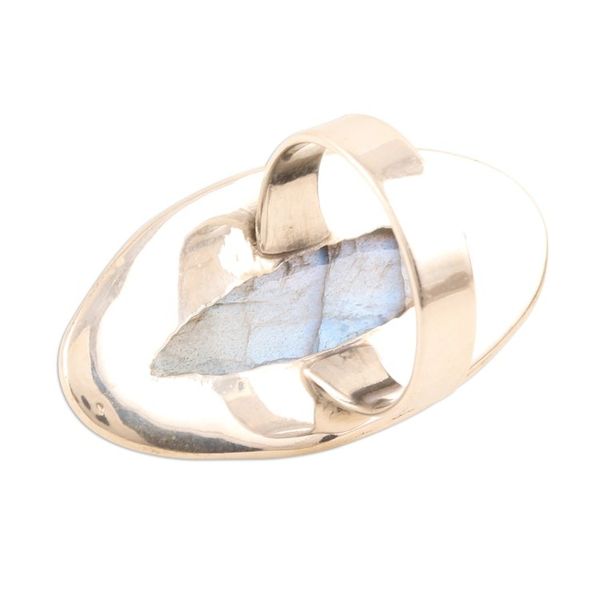 Alternate image for Sterling Silver and Labradorite Cocktail Ring Fascinating Flair