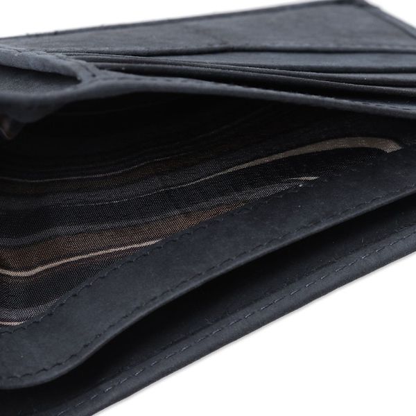 Alternate image for Mens Black Leather Bi-Fold Wallet with Removable ID Holder Modern Essentials in Black