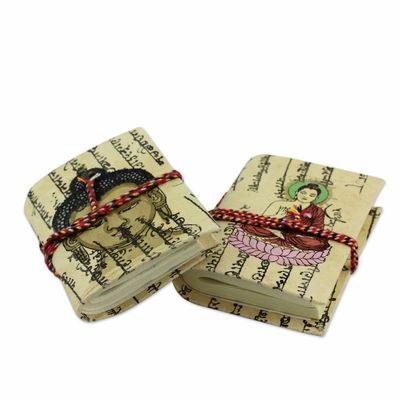 Alternate image for Handmade paper journals Pair Serenity