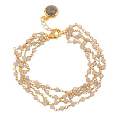 Alternate image for Gold-Plated Labradorite Beaded Bracelet Golden Evening