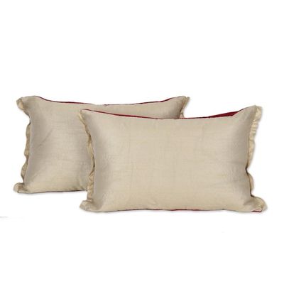 Alternate image for Holiday-Themed Velvet Cushion Covers Pair Snowflake Glam