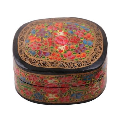 Alternate image for Hand-Painted Floral and Metallic Gold Decorative Box Cheerful Flare