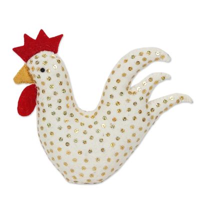 Alternate image for Hand Made Wool Christmas Rooster Tree Topper Holiday Rooster