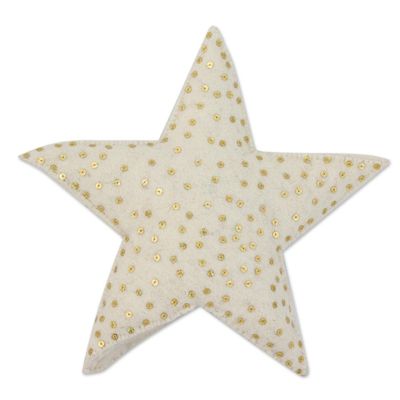 Alternate image for Star Shaped Christmas Tree Top Ornament with Sequins Message from the Sky