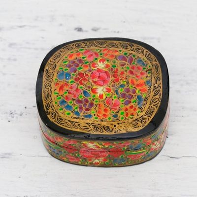 Alternate image for Hand-Painted Floral and Metallic Gold Decorative Box Cheerful Flare