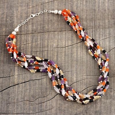 Alternate image for Multi-Gemstone Torsade Necklace from India Vivacious Beauty